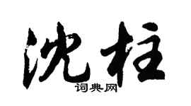 胡问遂沈柱行书个性签名怎么写