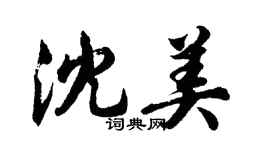 胡问遂沈美行书个性签名怎么写