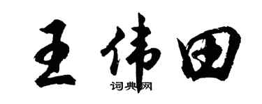 胡问遂王伟田行书个性签名怎么写