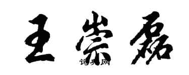胡问遂王崇磊行书个性签名怎么写