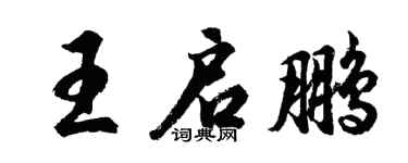 胡问遂王启鹏行书个性签名怎么写