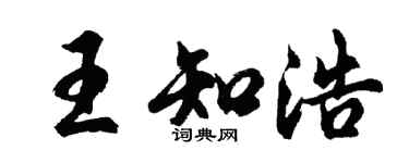 胡问遂王知浩行书个性签名怎么写