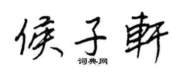 王正良侯子轩行书个性签名怎么写