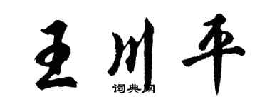 胡问遂王川平行书个性签名怎么写