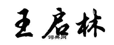 胡问遂王启林行书个性签名怎么写