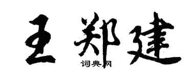 胡问遂王郑建行书个性签名怎么写