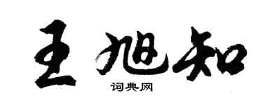 胡问遂王旭知行书个性签名怎么写