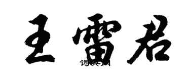 胡问遂王雷君行书个性签名怎么写