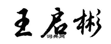 胡问遂王启彬行书个性签名怎么写