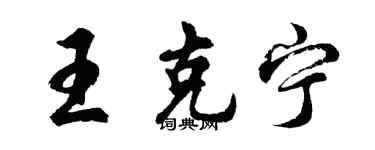 胡问遂王克宁行书个性签名怎么写