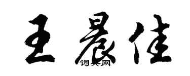 胡问遂王晨佳行书个性签名怎么写