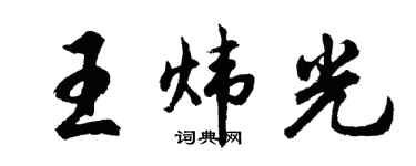 胡问遂王炜光行书个性签名怎么写