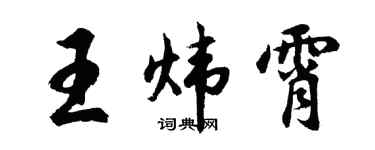 胡问遂王炜霄行书个性签名怎么写