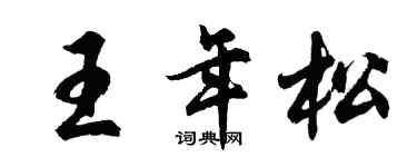 胡问遂王年松行书个性签名怎么写