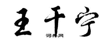 胡问遂王干宁行书个性签名怎么写