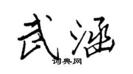 王正良武涵行书个性签名怎么写