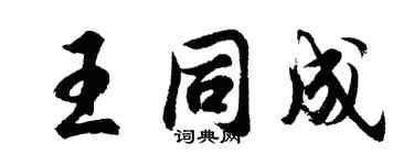 胡问遂王同成行书个性签名怎么写