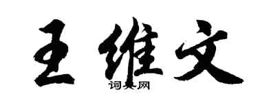 胡问遂王维文行书个性签名怎么写