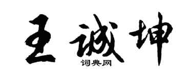胡问遂王诚坤行书个性签名怎么写