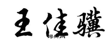 胡问遂王佳骥行书个性签名怎么写