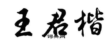 胡问遂王君楷行书个性签名怎么写