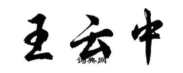 胡问遂王云中行书个性签名怎么写
