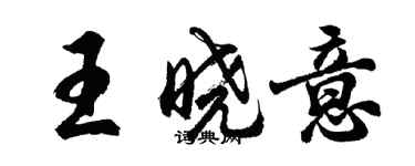 胡问遂王晓意行书个性签名怎么写