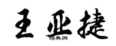 胡问遂王亚捷行书个性签名怎么写