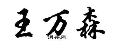 胡问遂王万森行书个性签名怎么写