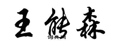 胡问遂王能森行书个性签名怎么写