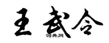 胡问遂王武令行书个性签名怎么写