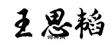 胡问遂王思韬行书个性签名怎么写