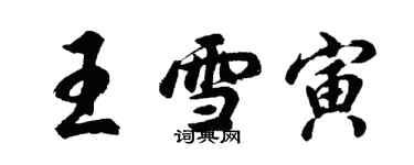 胡问遂王雪寅行书个性签名怎么写