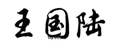 胡问遂王国陆行书个性签名怎么写