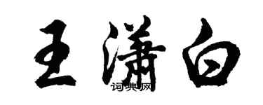 胡问遂王潇白行书个性签名怎么写