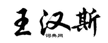 胡问遂王汉斯行书个性签名怎么写