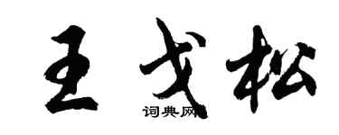 胡问遂王戈松行书个性签名怎么写