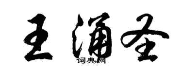 胡问遂王涌圣行书个性签名怎么写