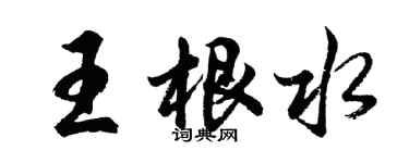 胡问遂王根水行书个性签名怎么写