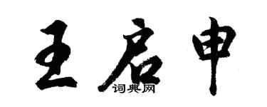 胡问遂王启申行书个性签名怎么写