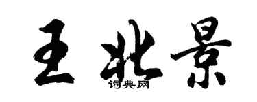 胡问遂王北景行书个性签名怎么写