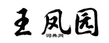 胡问遂王凤园行书个性签名怎么写