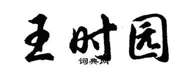 胡问遂王时园行书个性签名怎么写