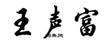 胡问遂王声富行书个性签名怎么写