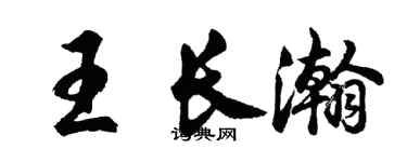 胡问遂王长瀚行书个性签名怎么写