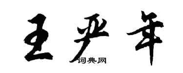 胡问遂王严年行书个性签名怎么写