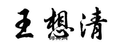 胡问遂王想清行书个性签名怎么写