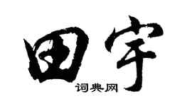 胡问遂田宇行书个性签名怎么写