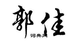 胡问遂郭佳行书个性签名怎么写