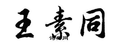胡问遂王素同行书个性签名怎么写